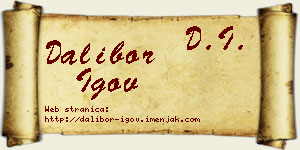 Dalibor Igov vizit kartica